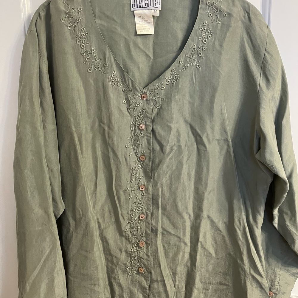 Jacob Silk Blouse in Soft Green